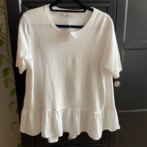 LOFT light sweater with ruffle